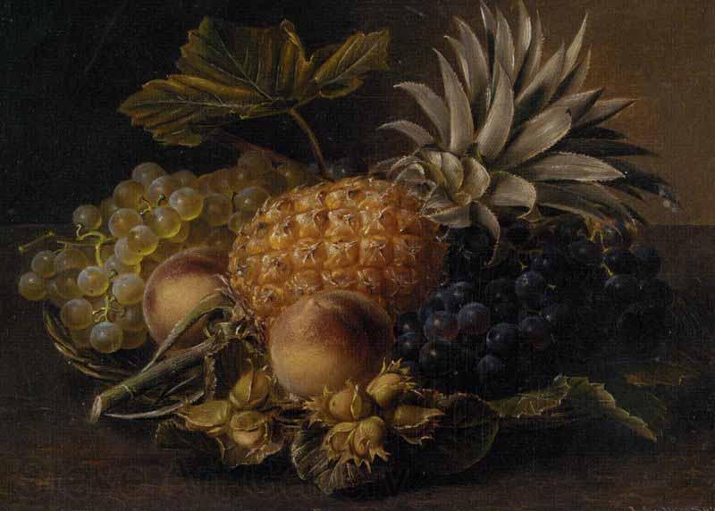 unknow artist Fruits and hazelnuts in a basket Norge oil painting art